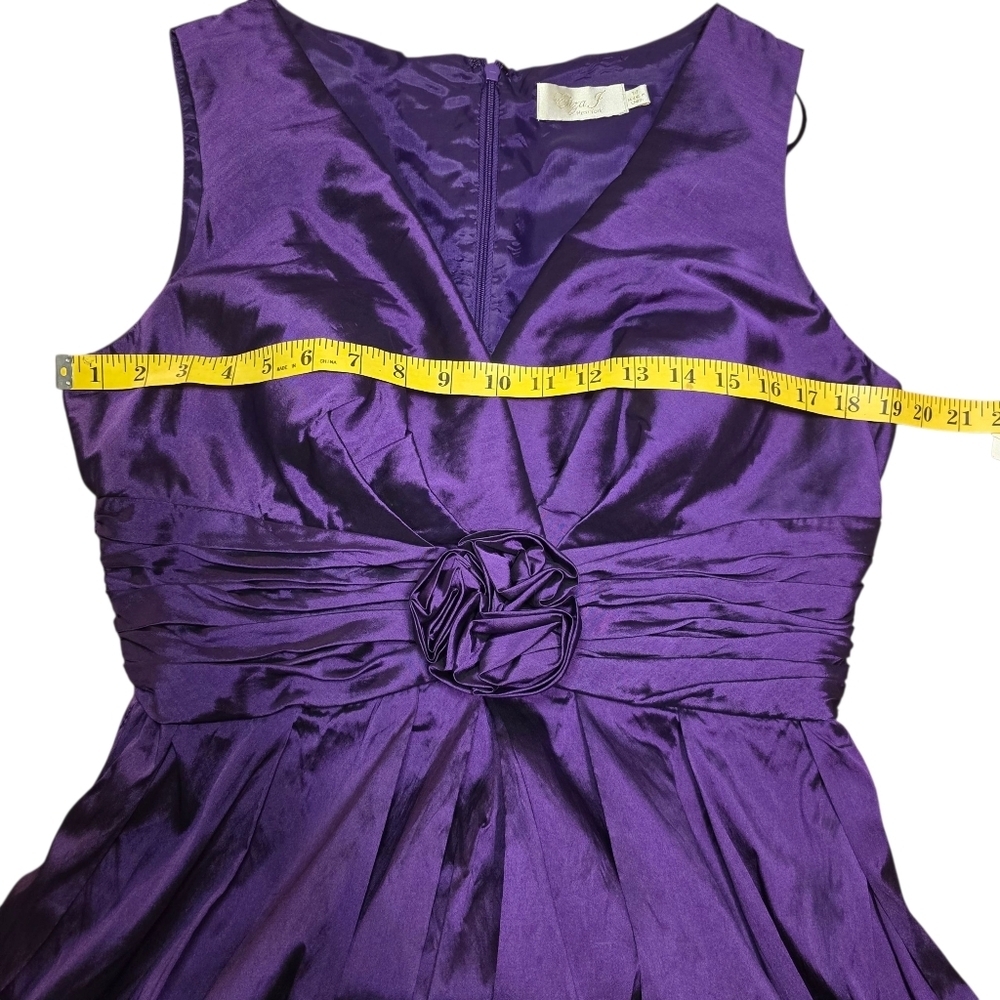 NWT Eliza J Purple Pleated Midi Formal Dress Size 14 Style EJ1M0422 Missy - Picture 10 of 15